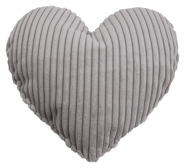 Kissen SHARA HERZ grau in grau aus Polyester