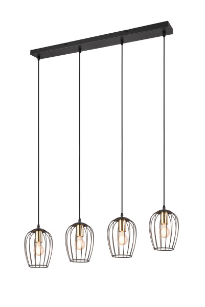 Pendelleuchte GRID in schwarz aus Metall