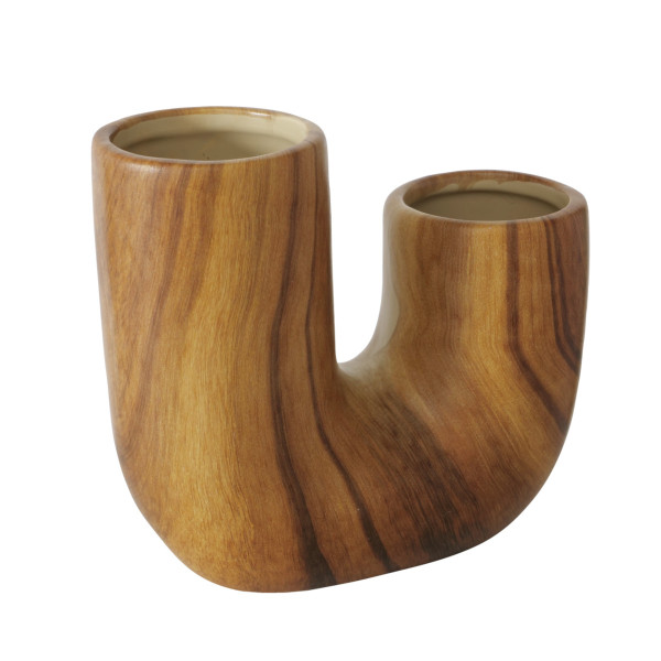 Vase WILHELMY in braun aus Dolomit