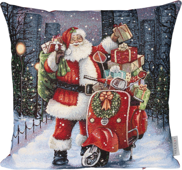 Kissenhülle CHRISTMAS SANTA in bunt aus Mischgewebe