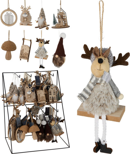 Christbaumschmuck Hänger XMAS Figur in natur aus Holz