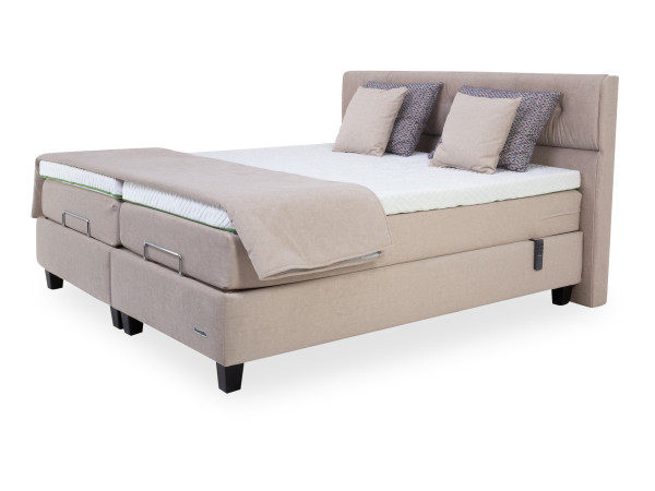 Boxspringbett DUNLOPILLO SUPERIOR in creme aus Stoff
