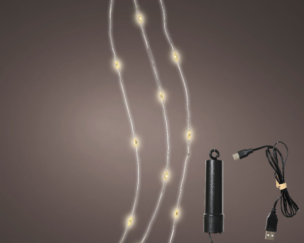 Lichterkette LED MICRO in silberfarben aus Materialmix