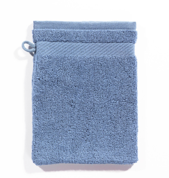 Waschhandschuh blau in blau aus Baumwolle