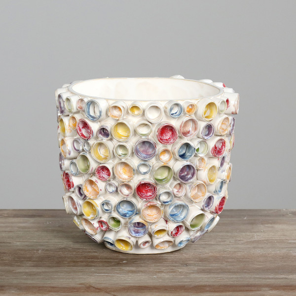 Vase in creme aus Keramik