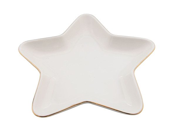 Dekoschale STAR in weiß aus Porzellan