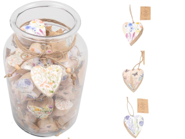 Dekoobjekt HEART in mehrfarbig aus Holz