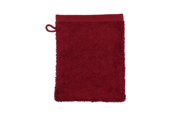 Waschhandschuh VITA marsala in bordeaux aus Baumwolle