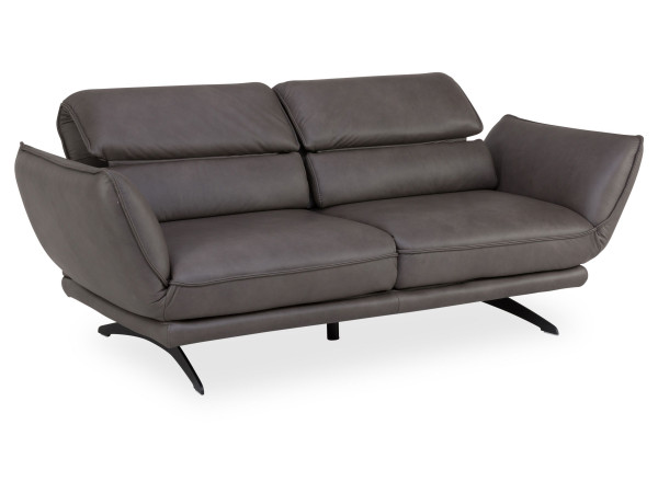 Sofa 2,5Sitzer Rolf Weber HAMM in hellgrau aus Leder