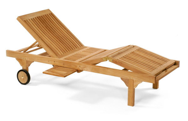 Gartenliege QUEENS in braun aus Teak
