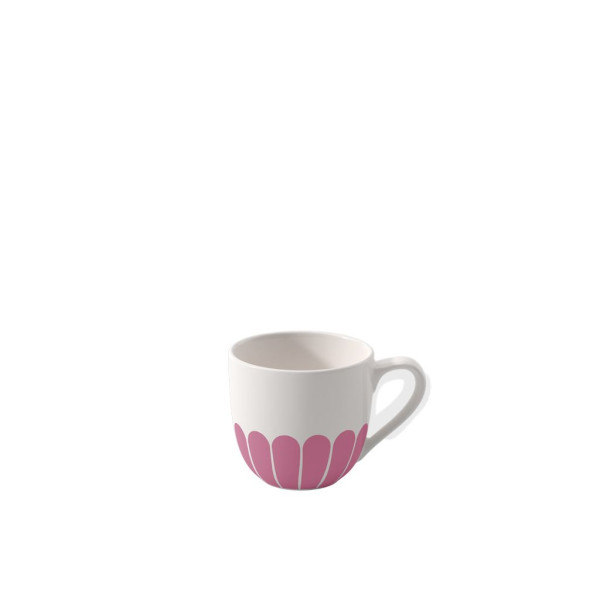 Espressotasse Fleur cassis in weiß aus Bone China