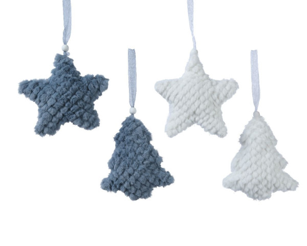 Christbaumschmuck Hänger CREAM STAR in mehrfarbig aus Polyester