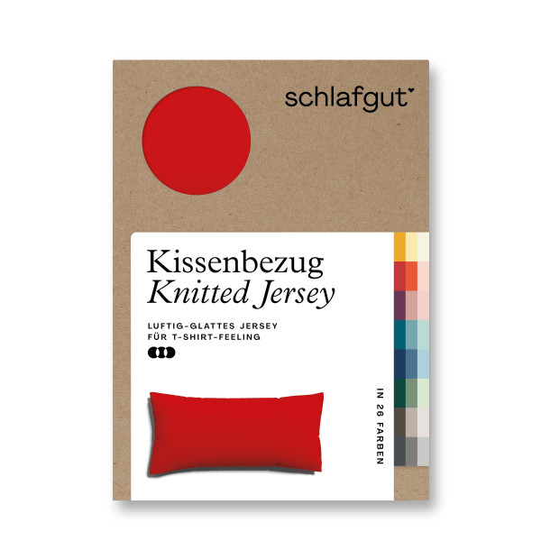 Kissenbezug Knitted Jersey in rot aus Mischgewebe