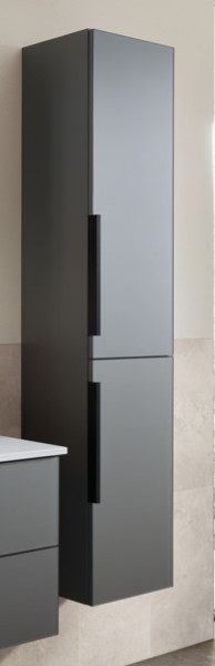 Hochschrank MONDO ARTA in quarzgrau aus Glas