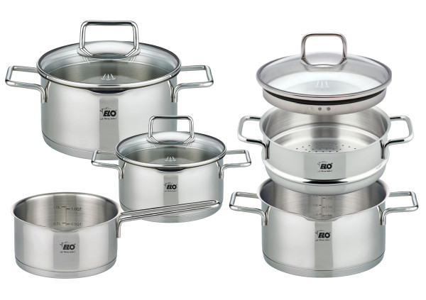 Topf-Set SMART STEAM in silberfarben aus Edelstahl