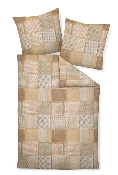 Bettwäsche CHINCHILLA Flanell in Caramel aus Baumwolle