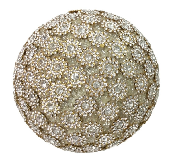 Weihnachtskugel DIAMOND FLOWER in goldfarben aus Kunststoff