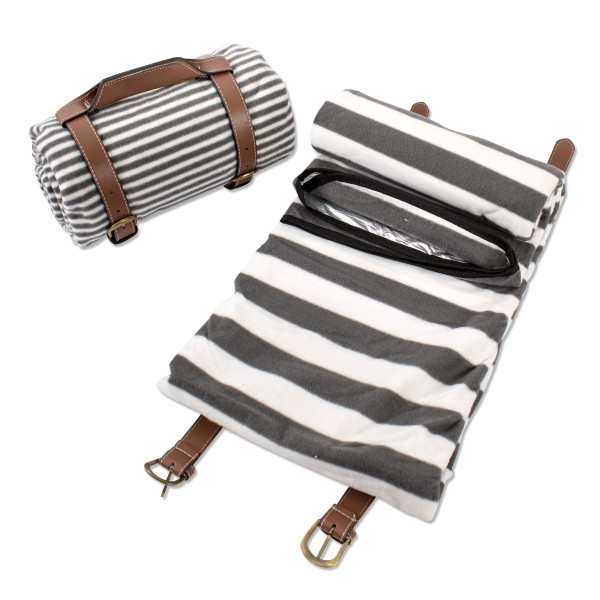 Picknickdecke in schwarz/weiß aus Polyester