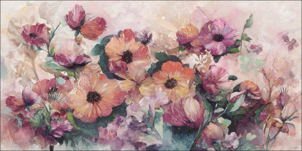 Originalbild COLORED FLOWERS I in mehrfarbig aus Holz