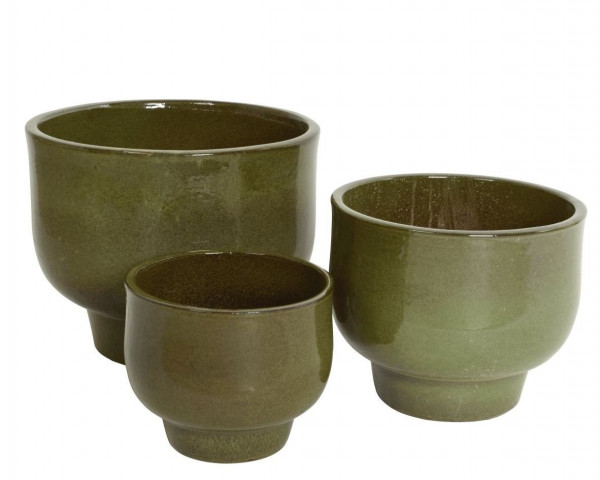 Übertopf MILA in grün aus Terracotta