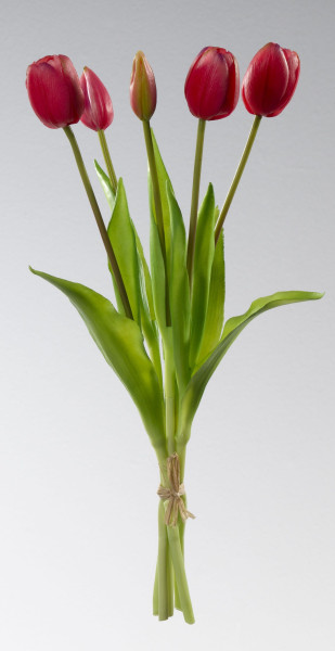 Kunstblume TULPENBUND in rot aus Kunststoff