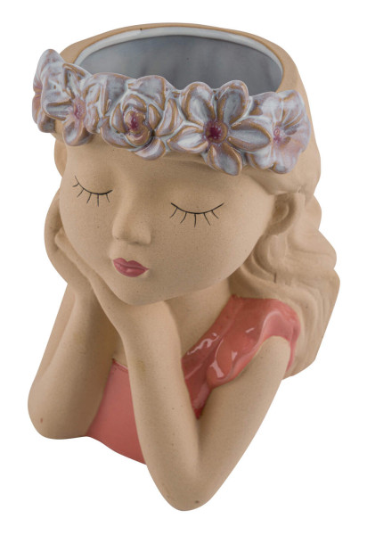 Pflanztopf WOMAN in apricot aus Steingut