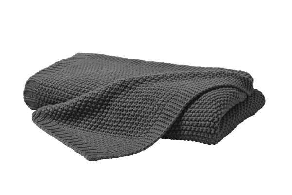 Wohndecke STRICK in  anthrazit aus Polyacryl