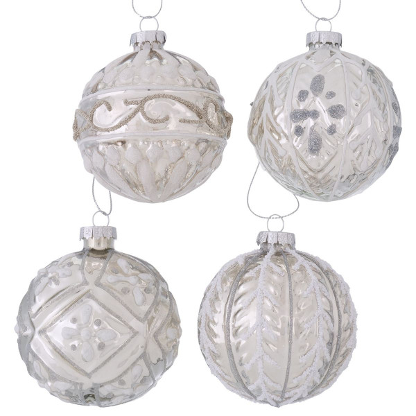 Weihnachtskugel SILVO in silberfarben aus Glas