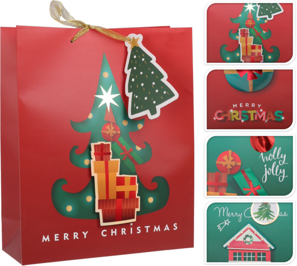 Geschenktasche in rot aus Papier