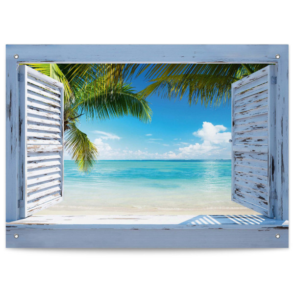 Outdoor Poster BEACH SHUTTERS in mehrfarbig aus PVC