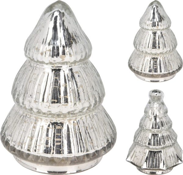 Weihnachtsbaum in silberfarben aus Glas