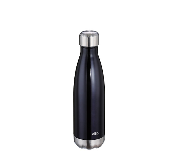 Isolierflasche cilio elegante in schwarz aus Edelstahl