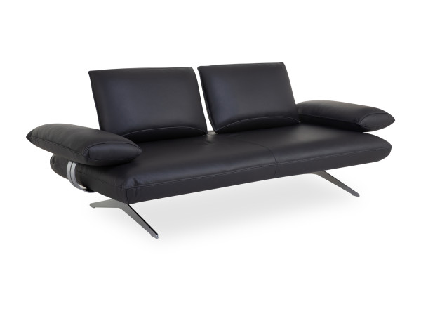 Sofa 2,5 Sitzer MONDO CRESPA in schwarz aus Leder