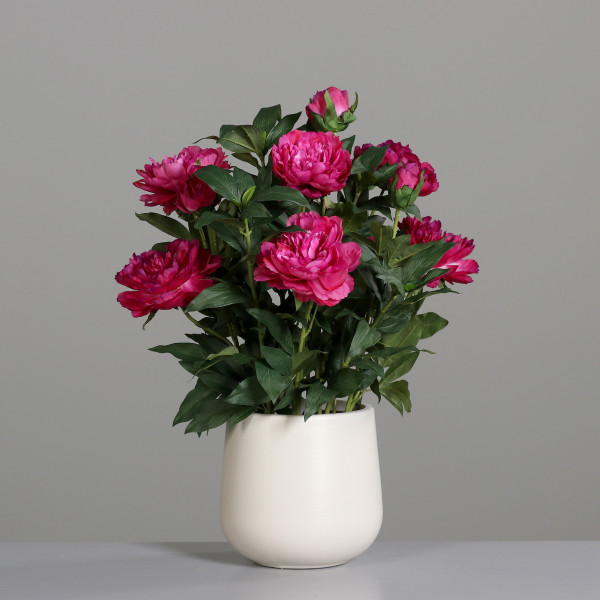 Kunstblume Päonien Arrangement in Fuchsia aus Kunststoff