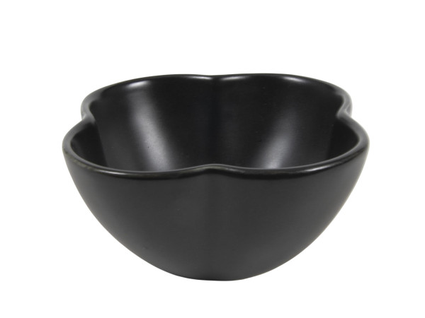 Dipschale BLACKY KLEEBLATT in schwarz aus Steinzeug