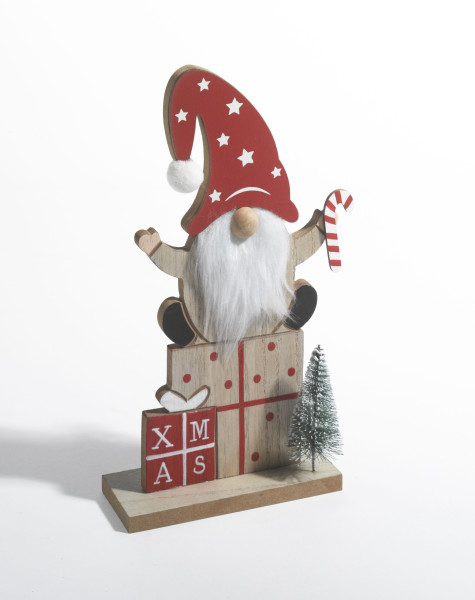 Dekoobjekt SANTA GIFT in mehrfarbig aus Materialmix