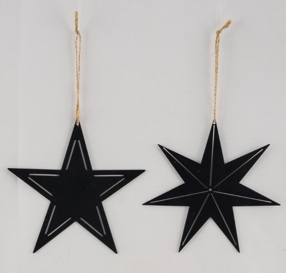 Christbaumschmuck Hänger Stern in schwarz aus Metall