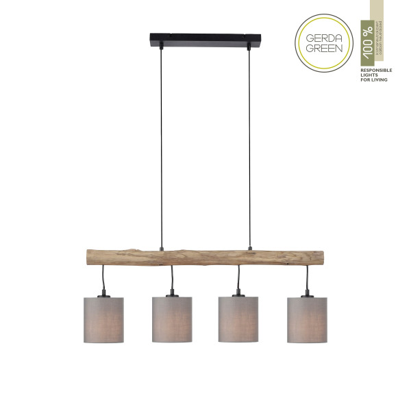 Pendelleuchte GREEN TRIBU in taupe aus Materialmix