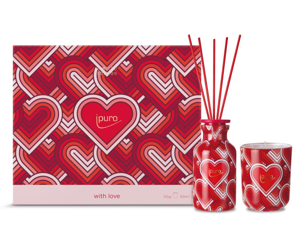 Raumduft/Duftkerze ipuro in rot aus Glas