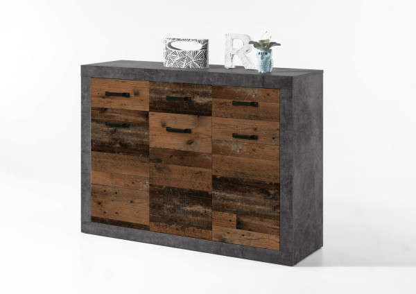 Kommode CLINT in grau-braun aus Dekor