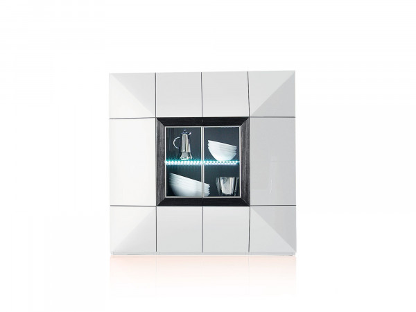 Highboard MONDO PRISMA PLUS in weiß aus Lack Hochglanz