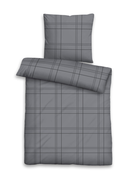 Bettwäsche Satin in grau aus Baumwolle