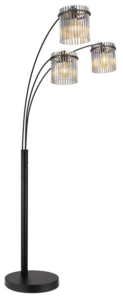 Stehleuchte GORLEY in schwarz aus Glas