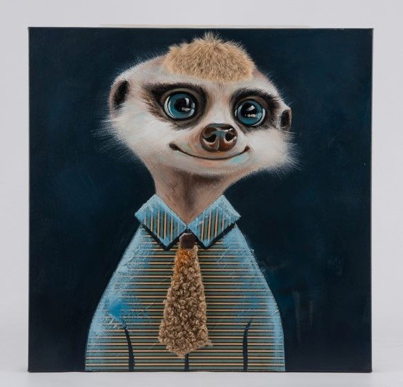 Canvasbild Erdmännchen in mehrfarbig aus Baumwolle