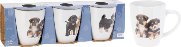 Kaffeebecher-Set DOG in mehrfarbig aus Keramik
