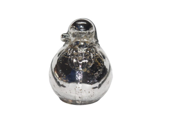 Weihnachtsmann in silberfarben aus Glas