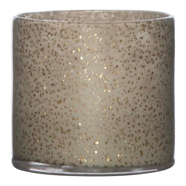 Teelichthalter in beige aus Glas