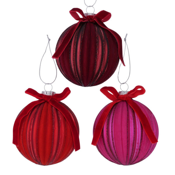 Weihnachtskugel VELTY in pink aus Glas