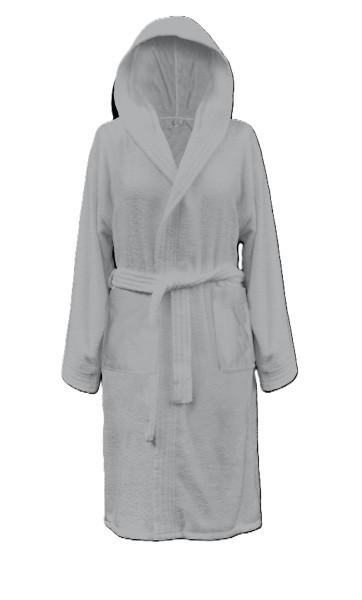 Bademantel Kapuze in grau aus Baumwolle