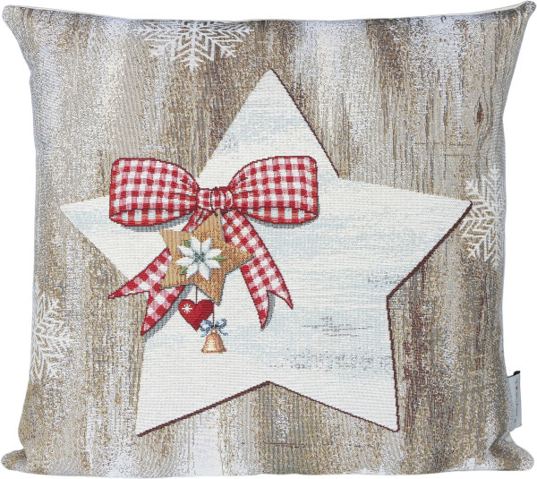 Kissenhülle COUNTRYSIDE STAR in rot aus Mischgewebe